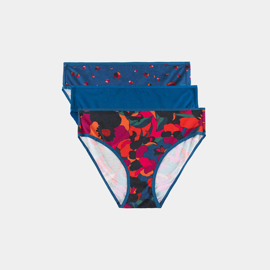 Mid-Rise Knickers 3 Pack (color - Fall Florals Collection) 