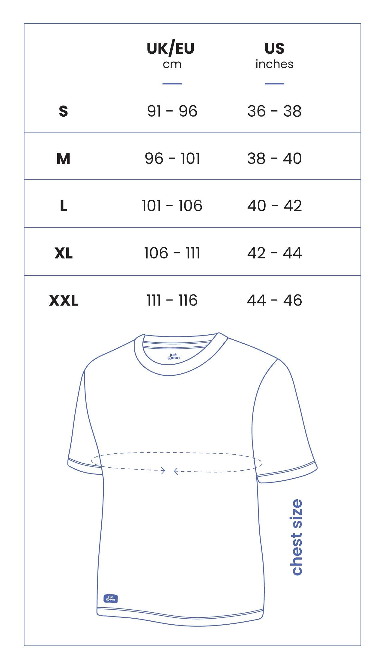 Product Size Guide - Mobile