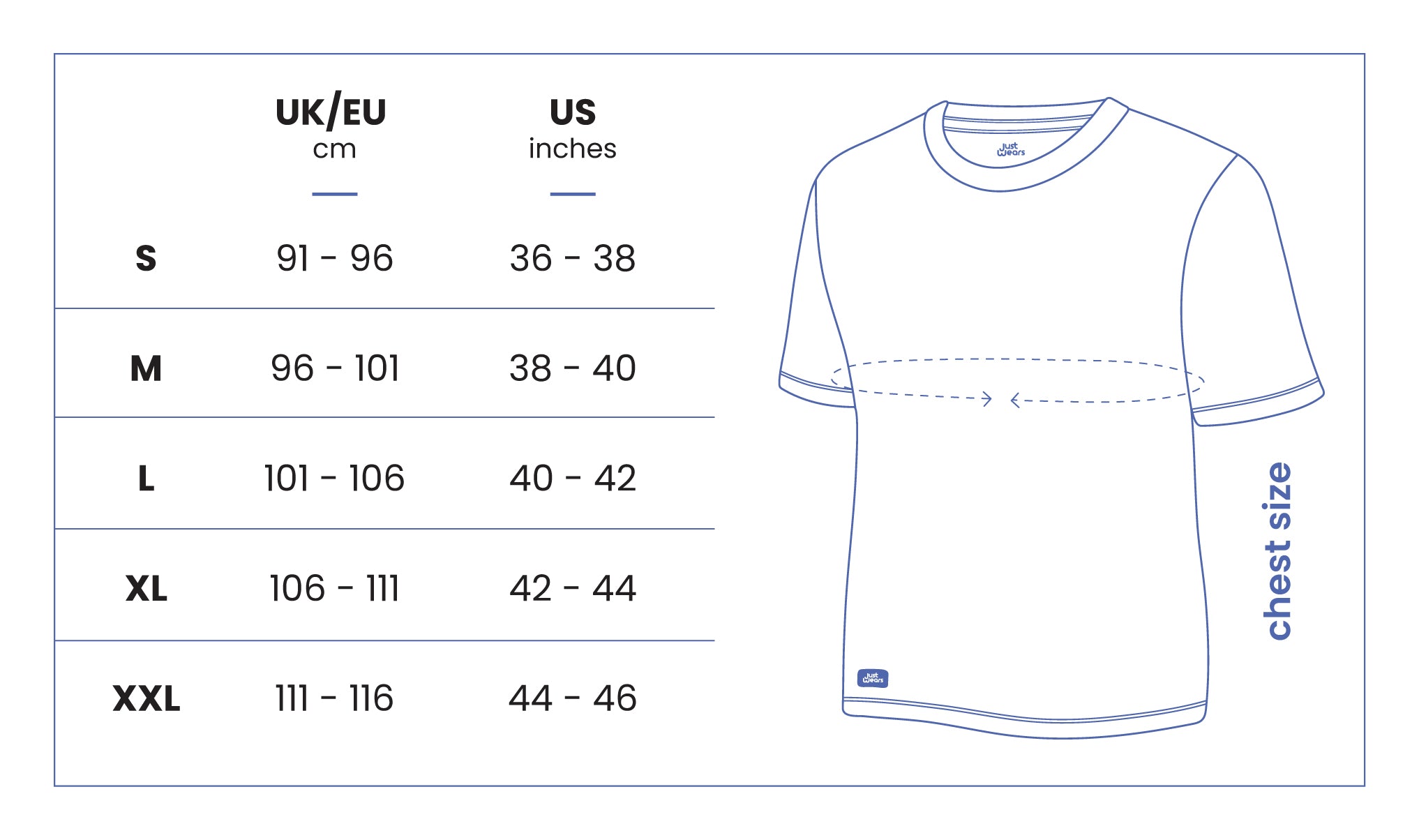 Product Size Guide - Desktop